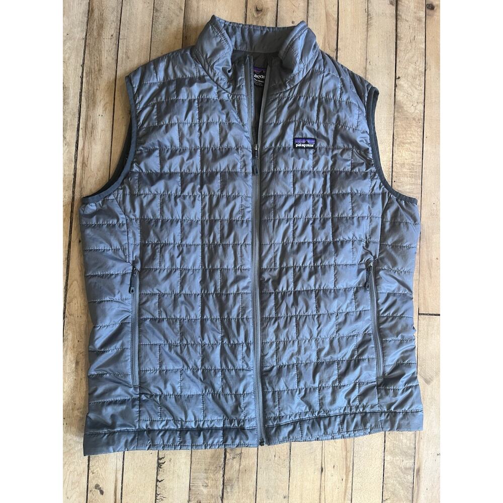 Patagonia Nano Puff Vest Mens XL Gray Full Zip Lightweight Puffer